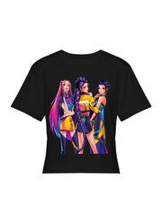 Huntrix Kpop Demon Hunters Live Stage Women Cropped Tee