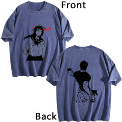 Jujutsu Kaisen Double‑Sided Print Vintage Washed Anime T‑Shirt