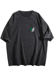 Attack on Titan Black White Group Print Vintage Washed Short‑Sleeve T‑Shirt