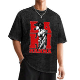 Baki Hanma Red‑Black Letter Vintage Washed Anime T‑Shirt