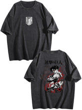 Attack On Titan Survey Corps Vintage Washed Anime T‑Shirt