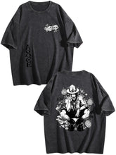 One Piece Double‑Sided Print Vintage Washed Anime T‑Shirt