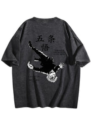 Jujutsu Kaisen Gojo Satoru Double‑Sided Print Vintage Washed Anime T‑Shirt