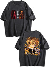 Demon Slayer Zenitsu Double‑Sided Print Vintage Washed T‑Shirt