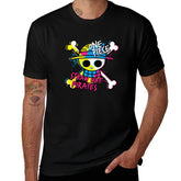 Kpop Demon Hunters One Piece Straw Hat Pirates Color Skull Graphic Oversized Men Tee