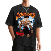 Baki Hanma Conquer Vintage Washed Anime T‑Shirt