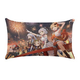 Genshin Impact Festival Fireworks Group Scene Rectangular Throw Pillow Case