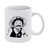 One Piece Luffy Laughing Manga Sketch Ceramic Coffee Mug