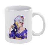 Genshin Impact Ayaka Kimono Fan Portrait Ceramic Coffee Mug