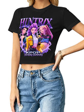 Huntrix Kpop Demon Hunters Group Retro Women Cropped Tee