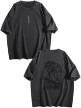 Demon Slayer Kokushibo Printed Washed Short‑Sleeve T‑Shirt
