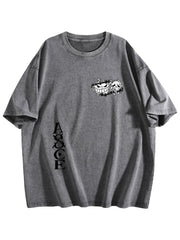 One Piece Double‑Sided Print Vintage Washed Anime T‑Shirt