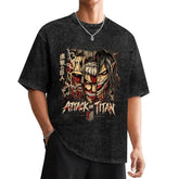 Attack On Titan Multi‑Titan Collage Oversized Washed Men Tee