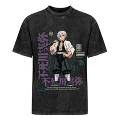 Demon Slayer Sanemi Shinazugawa Oversized Washed Men Tee