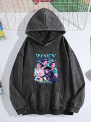 Pop Hunt Witch Squad Zoey Collage Vintage Wash Oversized Hoodie