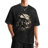 Attack On Titan Levi Battle Art Oversized Washed Men Tee