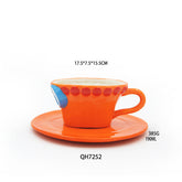Anime One Piece Luffy Lady'S Coffee Cup And Saucer Cartoon White Porcelain Ceramic Cup Creative Couple Set One Piece Ip