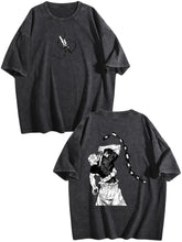 Jujutsu Kaisen Hanami Printed Vintage Washed Short‑Sleeve T‑Shirt
