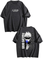 Jujutsu Kaisen Gojo Satoru Double‑Sided Print Vintage Washed T‑Shirt