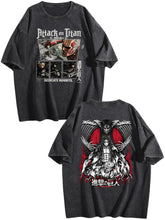 Attack on Titan Double‑Sided Vintage Washed Short‑Sleeve T‑Shirt