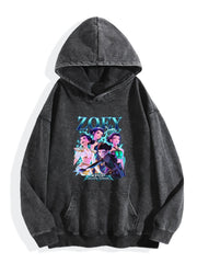 Pop Hunt Witch Squad Zoey Collage Vintage Wash Oversized Hoodie