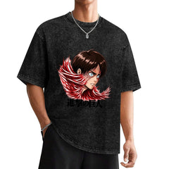 Attack On Titan Eren Yeager Oversized Washed Men Tee