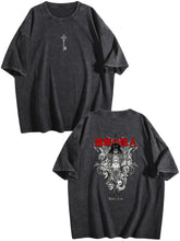 Attack on Titan Back Print Vintage Washed Beige Graphic Men Tee