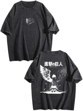 Attack On Titan Freedom Eagle Vintage‑Washed Double‑Sided Anime T‑Shirt