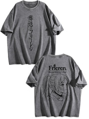 Frieren Beyond Journey's End Double‑Sided Vintage Washed Anime T‑Shirt