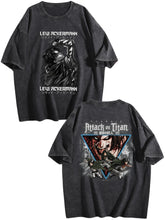 Attack on Titan Double‑Sided Print Vintage Washed Short‑Sleeve T‑Shirt