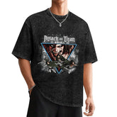 Attack On Titan Triangle Collage Oversized Washed Men Tee