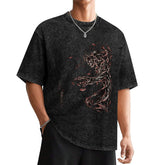 Attack On Titan Founding Titan Side Print Oversized Washed Men Tee