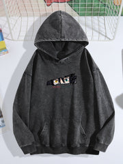 Demon Slayer Obanai Iguro Eye Vintage Wash Oversized Hoodie