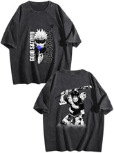 Jujutsu Kaisen Gojo Satoru Printed Vintage Washed Short‑Sleeve T‑Shirt