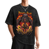 Attack On Titan Founding Titan Metal Oversized Washed Men Tee