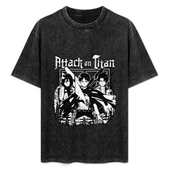 Attack On Titan Main Cast Vintage Oversized Unisex Tee