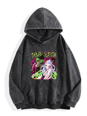 Demon Slayer Daki Gyutaro Vintage Wash Oversized Hoodie