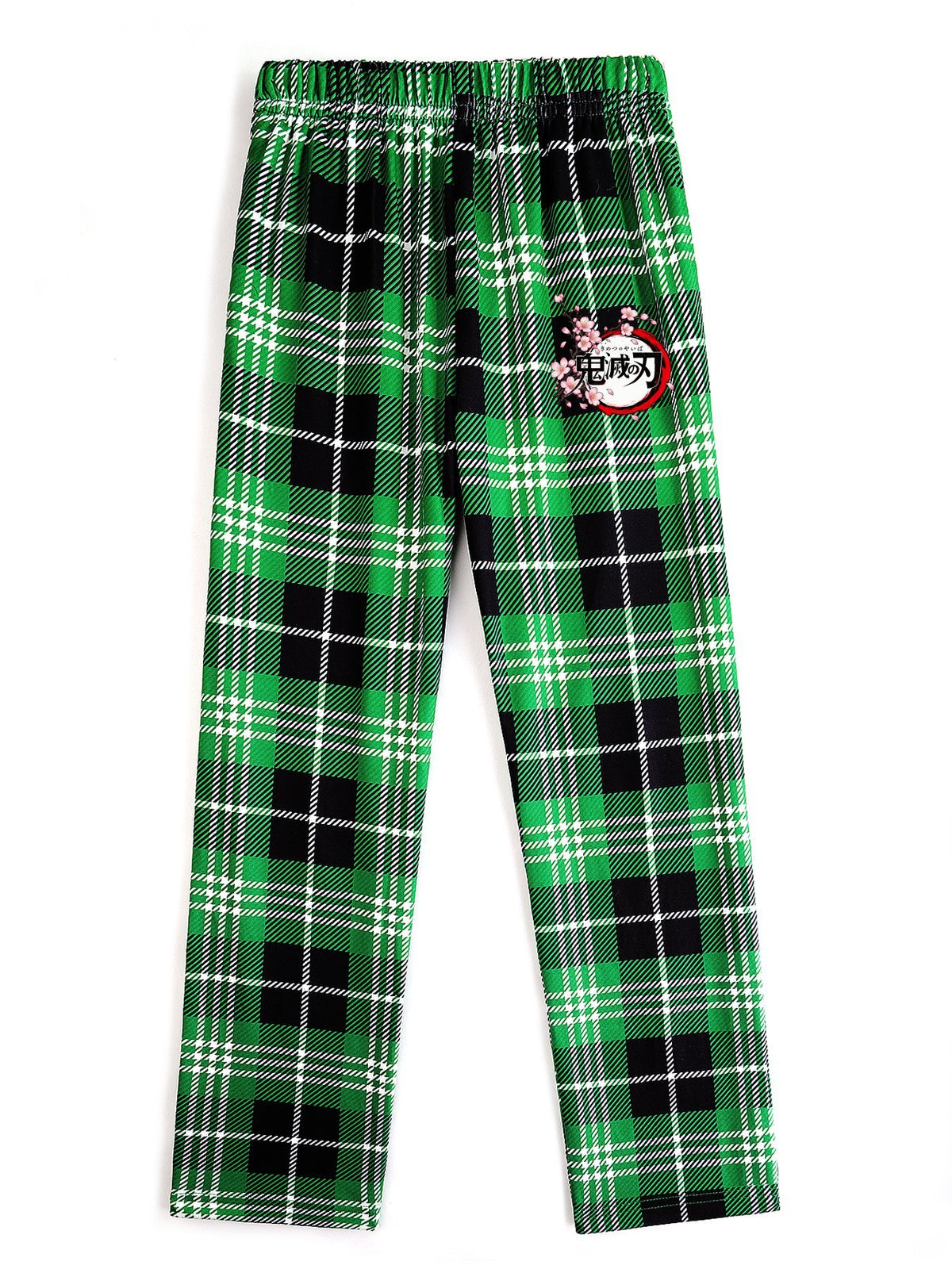 Demon Slayer Cherry‑Blossom Badge Print Casual Sweatpants