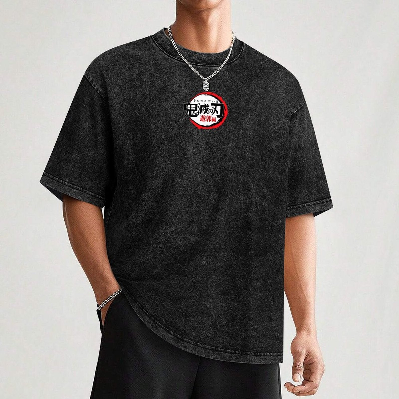Demon Slayer All‑Characters Double‑Sided Print Vintage Washed T‑Shirt
