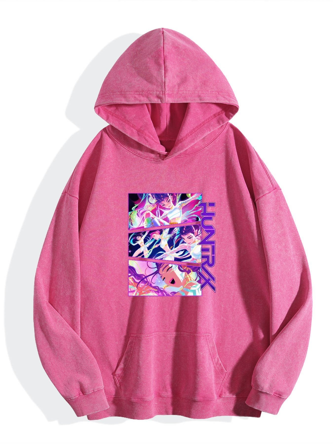 Pop Team Epic Color Psychedelic Square Vintage Wash Oversized Hoodie