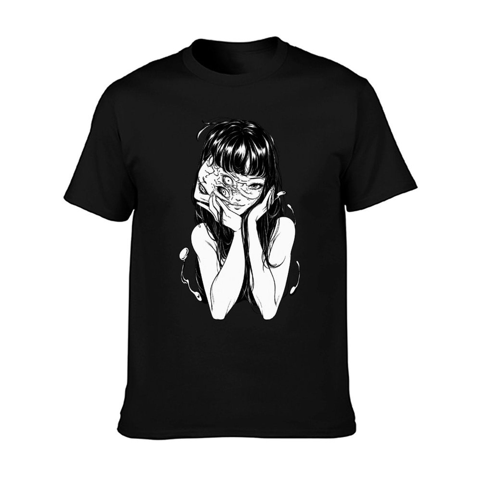 Tomie Junji Ito Black‑White Sketch Anime Short Sleeve T‑Shirt