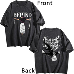 Jujutsu Kaisen Printed Vintage Washed Short‑Sleeve T‑Shirt