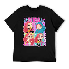 Kpop Demon Hunters Mira Chibi Four‑Panel Graphic Men Tee