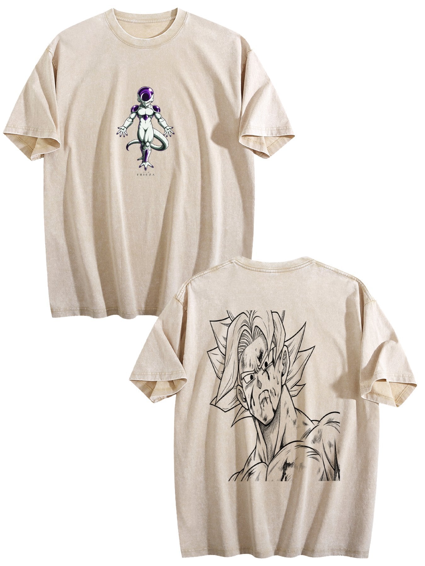 Dragon Ball Frieza Printed Washed Short‑Sleeve T‑Shirt