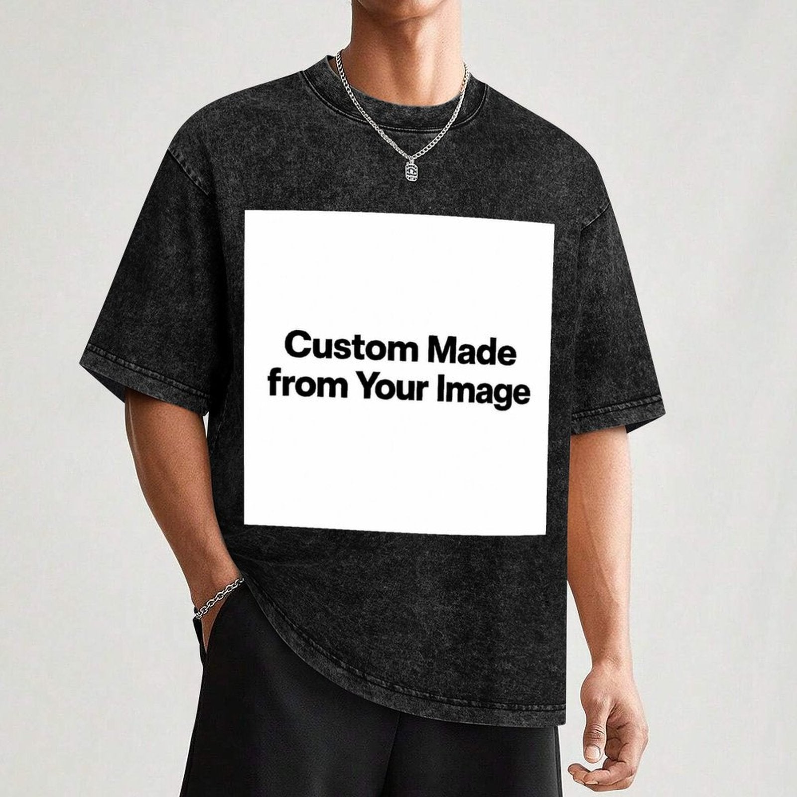 Custom Made Your Own Image Graphic Tee Unisex Vintage Streetwear T-Shirt