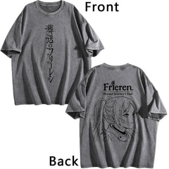 Frieren Beyond Journey's End Double‑Sided Vintage Washed Anime T‑Shirt