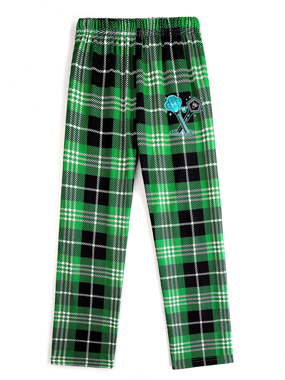Pop Huntress Squad Cyan Tree‑Symbol Print Casual Sweatpants