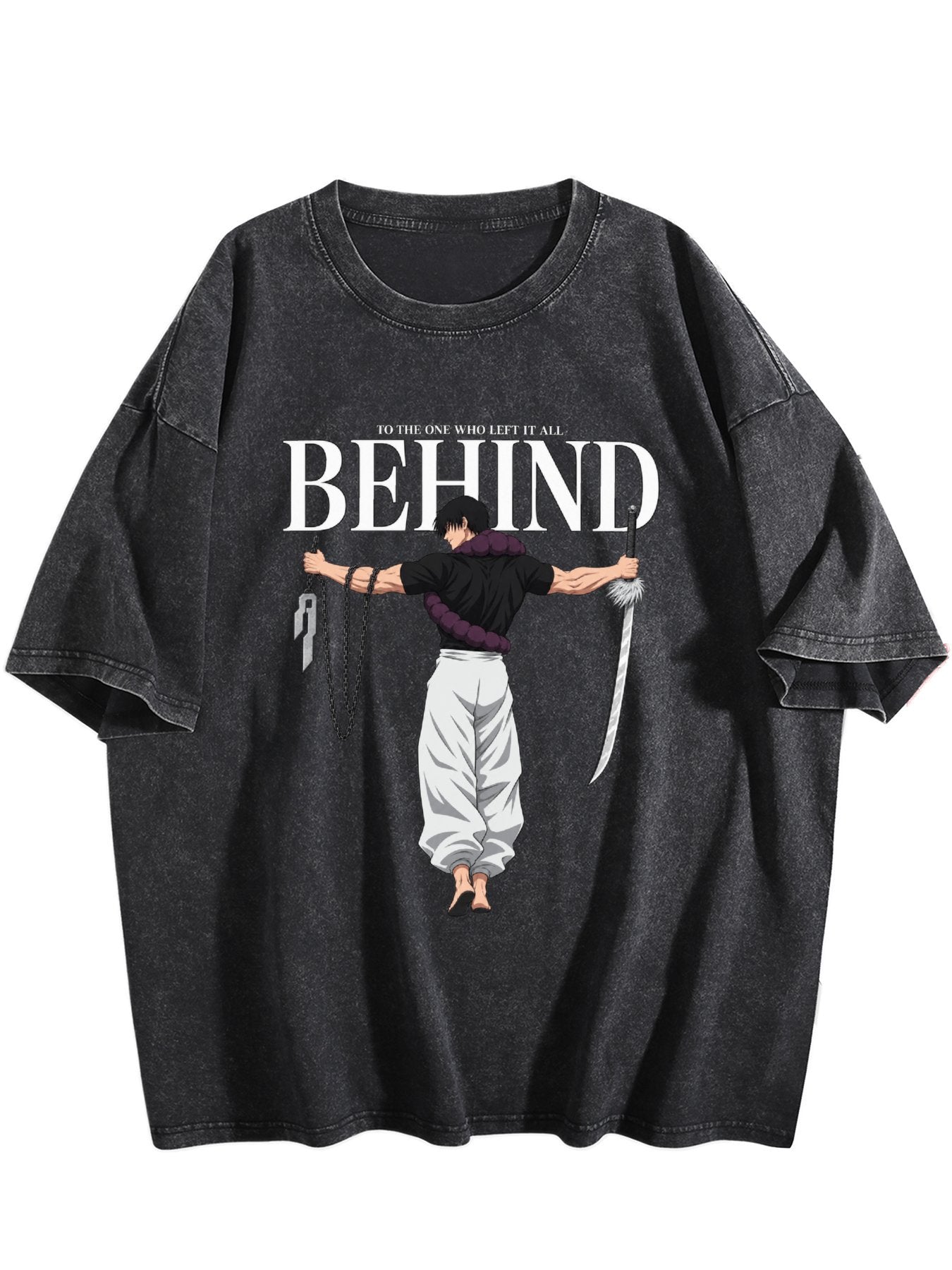 Jujutsu Kaisen Printed Vintage Washed Short‑Sleeve T‑Shirt