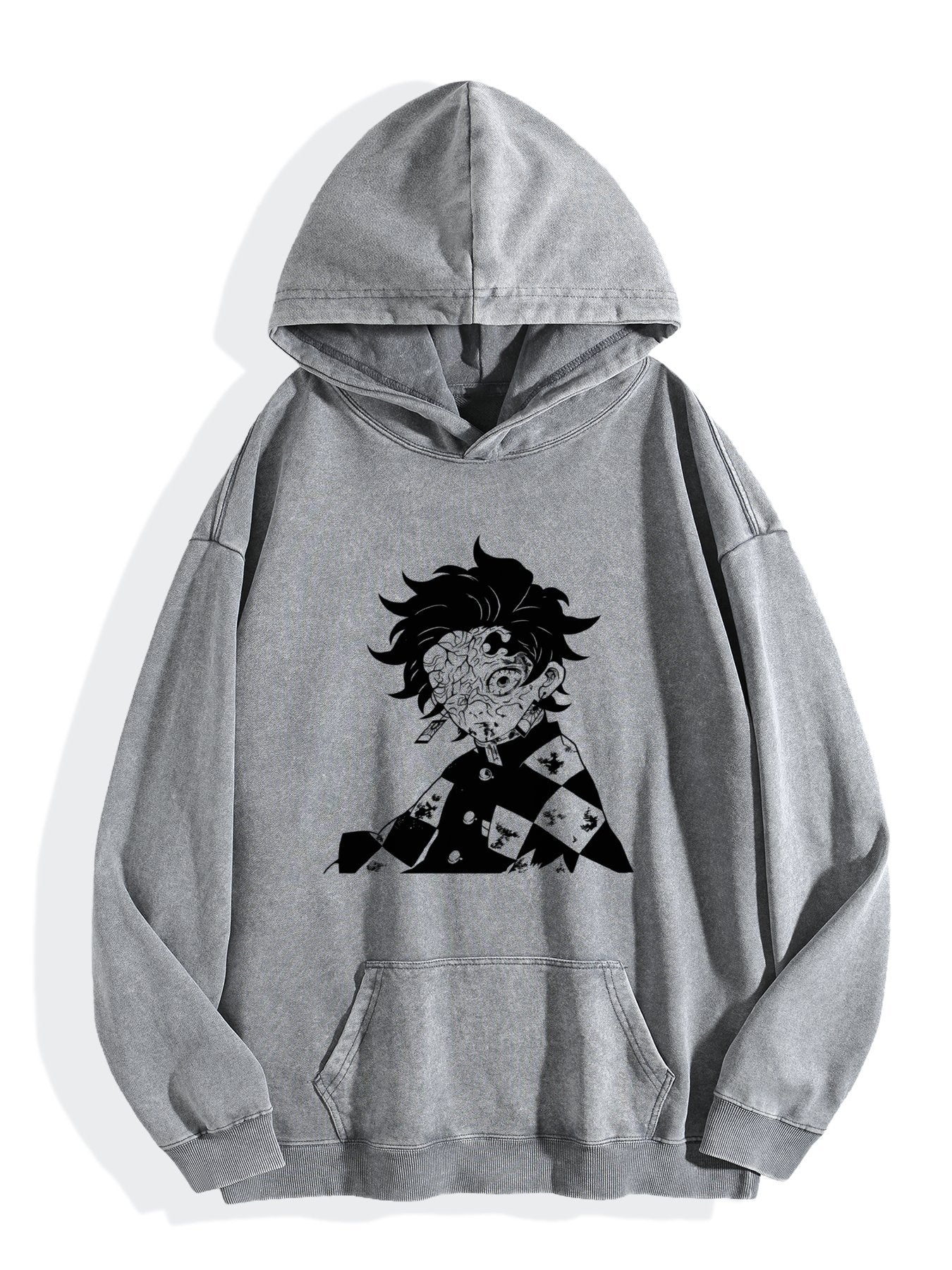 Demon Slayer Tanjiro Silhouette Vintage Wash Hoodie