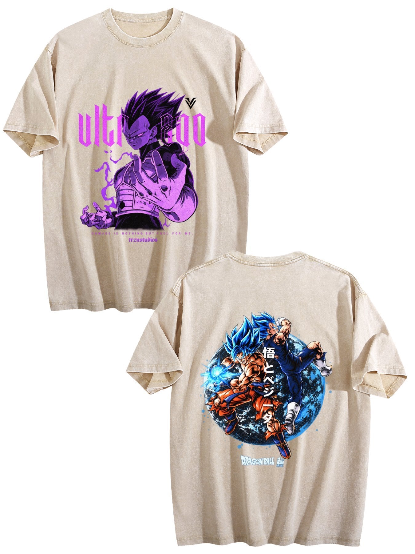 Dragon Ball Super Printed Vintage Washed Short‑Sleeve T‑Shirt